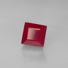 Rubí rojo natural de 1,94 ct, cuadrado, VS-SI