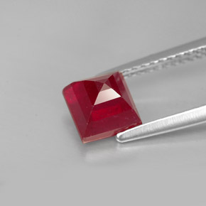 Rubí rojo natural de 1,94 ct, cuadrado, VS-SI