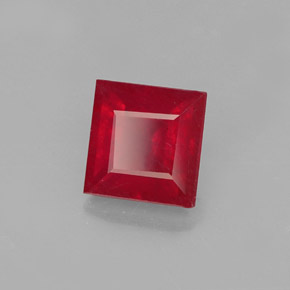 Rubí rojo natural de 1,45 ct, cuadrado, SI