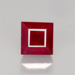 Rubí rojo natural de 2,39 ct, cuadrado, SI