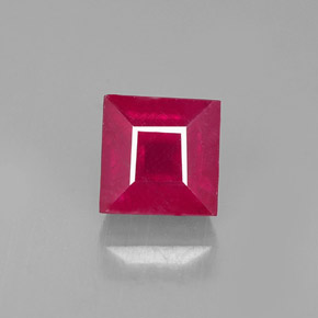 Rubí rojo natural de 2,17 ct, cuadrado, SI