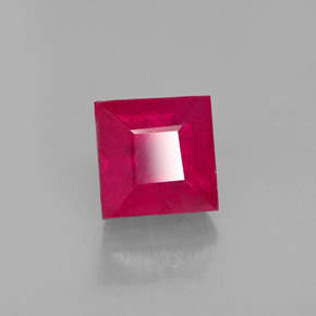 Rubí rojo natural de 2,17 ct, cuadrado, SI