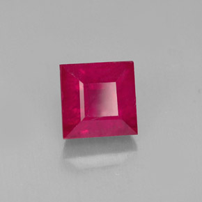 Rubí rojo natural de 2,18 ct, cuadrado, SI