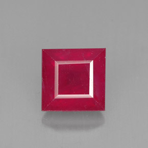 Rubí rojo natural de 1,73 ct, cuadrado, SI