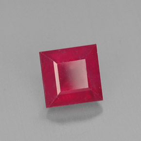 Rubí rojo natural de 1,73 ct, cuadrado, SI