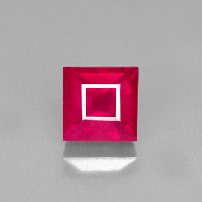 Rubí rojo natural de 2,03 ct, cuadrado, SI