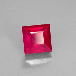 Rubí rojo natural de 2,03 ct, cuadrado, SI