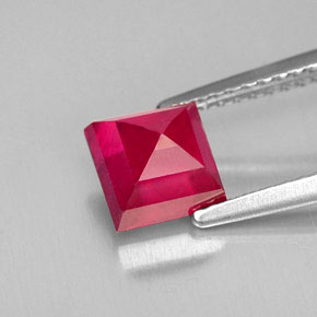 Rubí rojo natural de 2,03 ct, cuadrado, SI