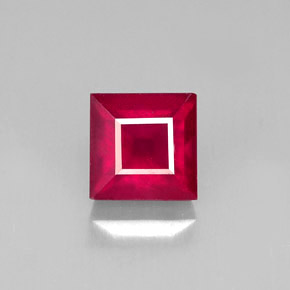 Rubí rojo natural de 1,92 ct, cuadrado, SI
