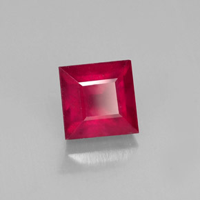 Rubí rojo natural de 1,92 ct, cuadrado, SI