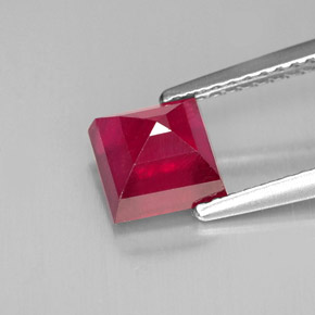 Rubí rojo natural de 1,92 ct, cuadrado, SI