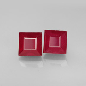 Gemas de rubí rojo natural de  ct, cuadrado, SI