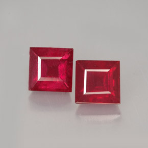 Gemas de rubí rojo natural de  ct, cuadrado, VS-SI