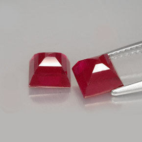 Gemas de rubí rojo natural de  ct, cuadrado, VS-SI