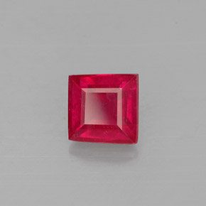 Rubí rojo natural de 0,83 ct, cuadrado, VS-SI