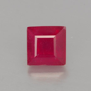 Rubí rojo natural de 1,12 ct, cuadrado, SI