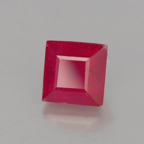 Rubí rojo natural de 1,12 ct, cuadrado, SI