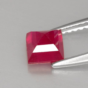 Rubí rojo natural de 1,12 ct, cuadrado, SI