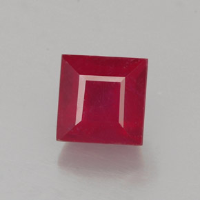 Rubí rojo natural de 1,31 ct, cuadrado, SI