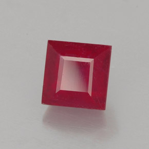 Rubí rojo natural de 1,31 ct, cuadrado, SI