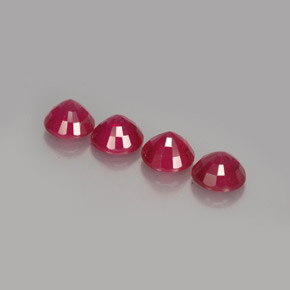 Gemas de rubí rojo natural de  ct, corte redondo, SI