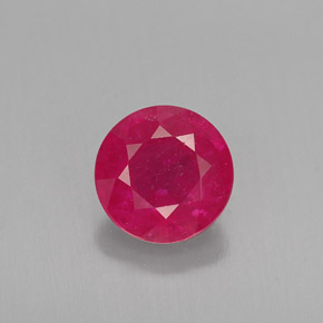 Rubí rojo natural de 1,15 ct, corte redondo, VS-SI