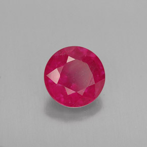 Rubí rojo natural de 1,15 ct, corte redondo, VS-SI