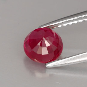 Rubí rojo natural de 1,31 ct, corte redondo, SI