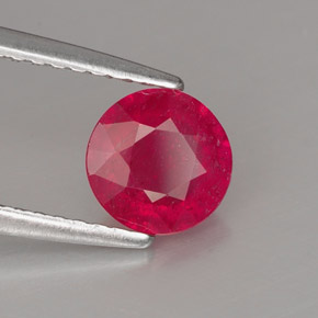 Rubí rojo natural de 1,06 ct, corte redondo, VS-SI