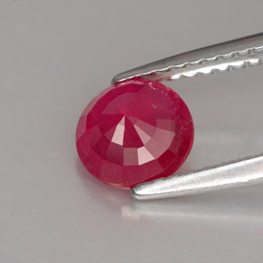 Rubí rojo natural de 1,06 ct, corte redondo, VS-SI