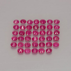 Gemas de rubí rojo natural de  ct, corte redondo, VS-SI
