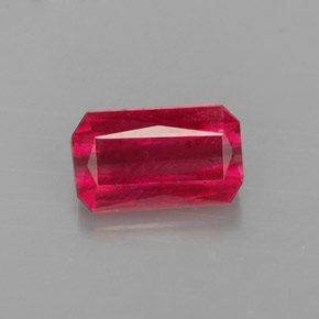 Rubí rojo natural de 1,30 ct, corte esmeralda, VS-SI
