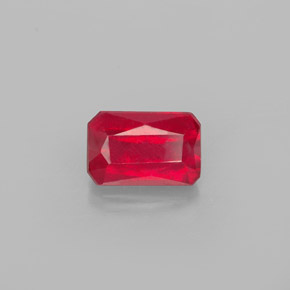 Rubí rojo natural de 1,11 ct, corte esmeralda, SI