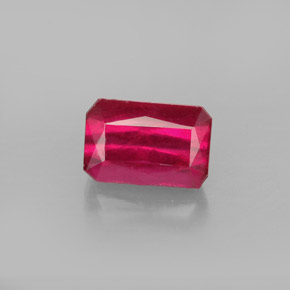 Rubí rojo natural de 1,39 ct, corte esmeralda, SI