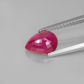 Rubí rojo natural de 1,63 ct, en forma de pera, VS-SI