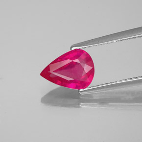 Rubí rojo natural de 1,55 ct, en forma de pera, VS-SI
