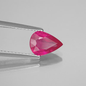 Rubí rojo natural de 1,55 ct, en forma de pera, VS-SI