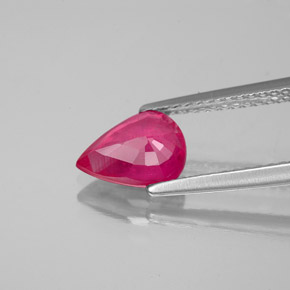 Rubí rojo natural de 1,55 ct, en forma de pera, VS-SI