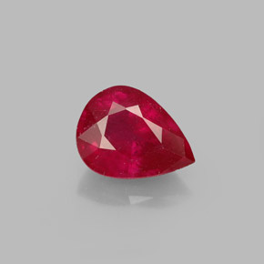 Rubí rojo natural de 1,57 ct, en forma de pera, SI