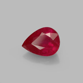 Rubí rojo natural de 1,57 ct, en forma de pera, SI