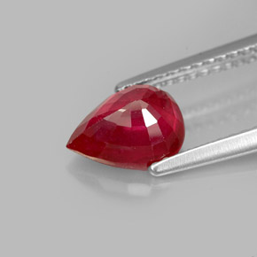 Rubí rojo natural de 1,57 ct, en forma de pera, SI