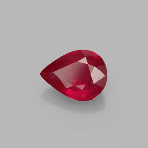 Rubí rojo natural de 1,50 ct, en forma de pera, SI
