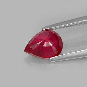 Rubí rojo natural de 1,50 ct, en forma de pera, SI