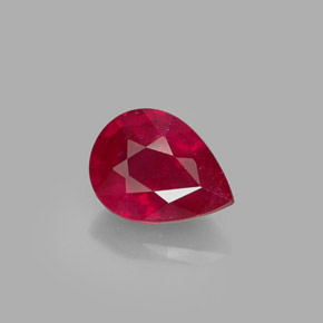 Rubí rojo natural de 1,58 ct, en forma de pera, SI