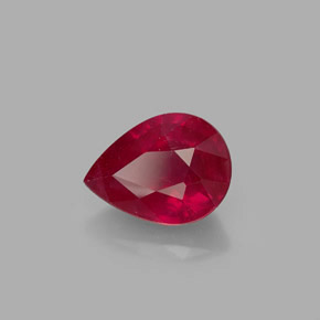 Rubí rojo natural de 1,58 ct, en forma de pera, SI