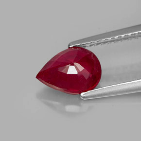 Rubí rojo natural de 1,58 ct, en forma de pera, SI