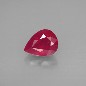 Rubí rojo natural de 1,60 ct, en forma de pera, SI