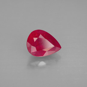 Rubí rojo natural de 1,60 ct, en forma de pera, SI