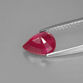 Rubí rojo natural de 1,60 ct, en forma de pera, SI