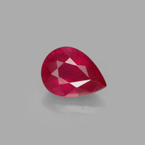 Rubí rojo natural de 1,54 ct, en forma de pera, SI